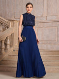 Spring and Summer European and American Foreign Trade New Women's Wish Amazon New Sequin Pleated Banquet Dress Party Wedding