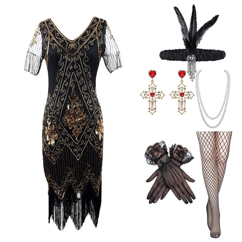 Amazon's New Product 1920S Gatsby Suit Tassel Dress Party Annual Meeting Banquet Party Long Skirt Export