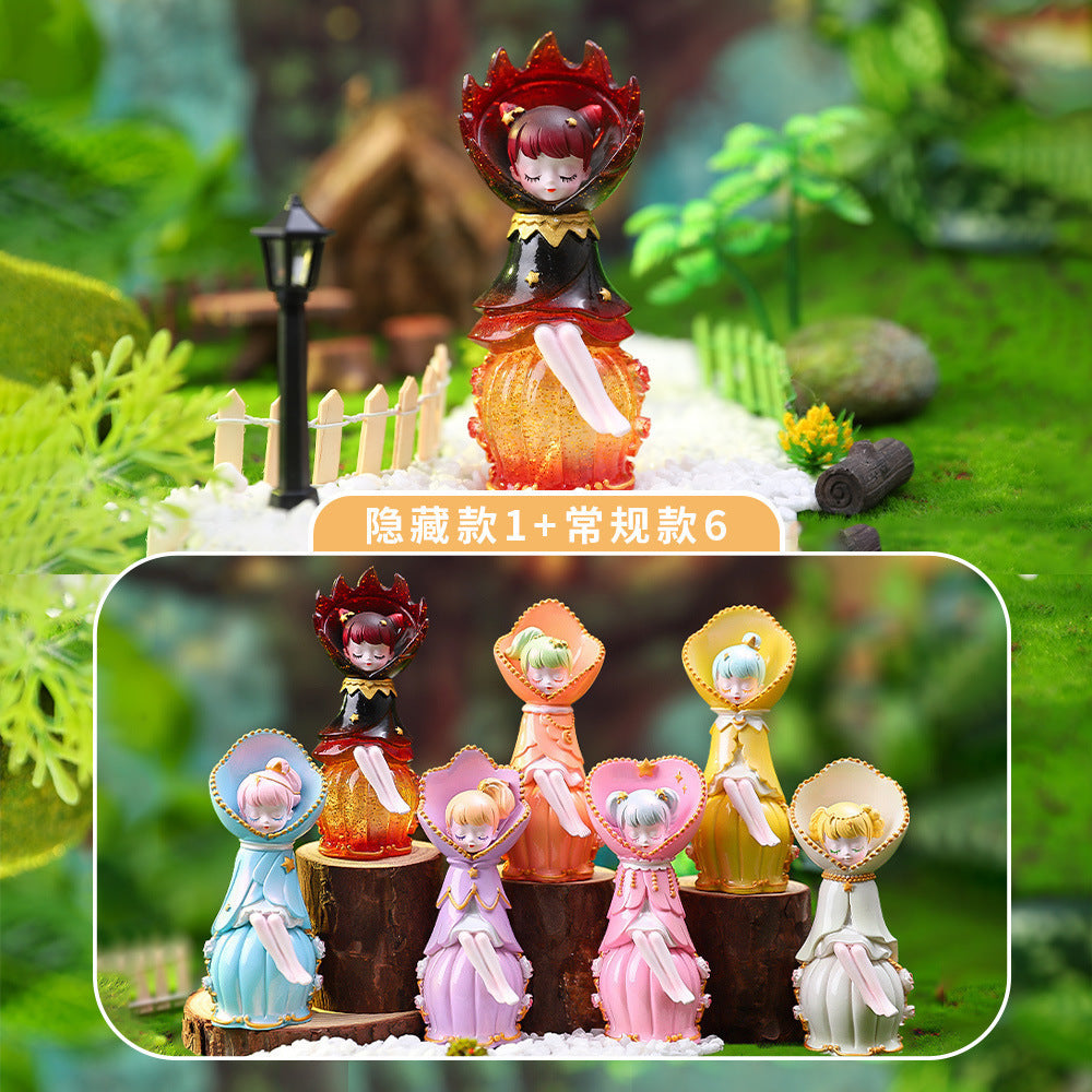 Dahuang nine-tailed fox (with lights) blind box creative tide play desktop small ornaments girlfriends girl heart birthday gift wholesale