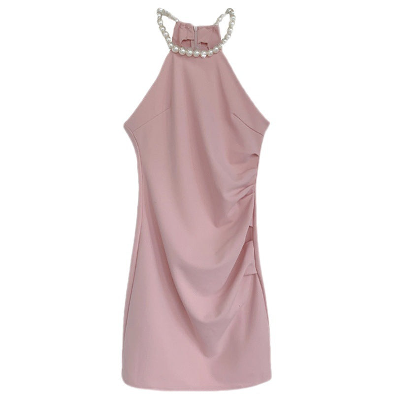 Socialite Pearl Neck Dress Dress Cross-border Women's Korean Party Party Slim Sexy Base Dress Dress Women