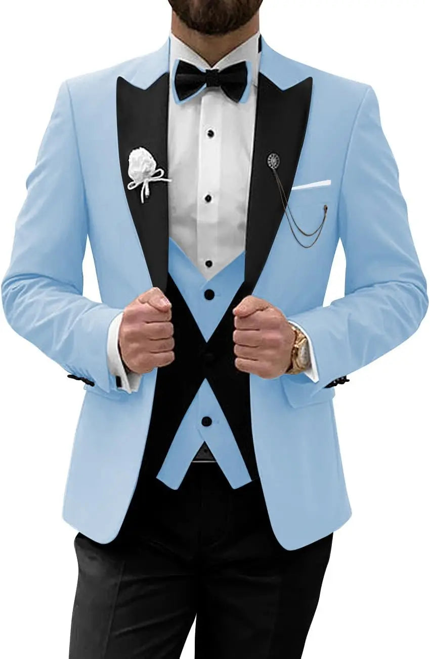 Men's Tuxedo Suit 3 Piece Suits for Men Slim Fit Wedding Prom Tuxedo for Men Formal Business Suit