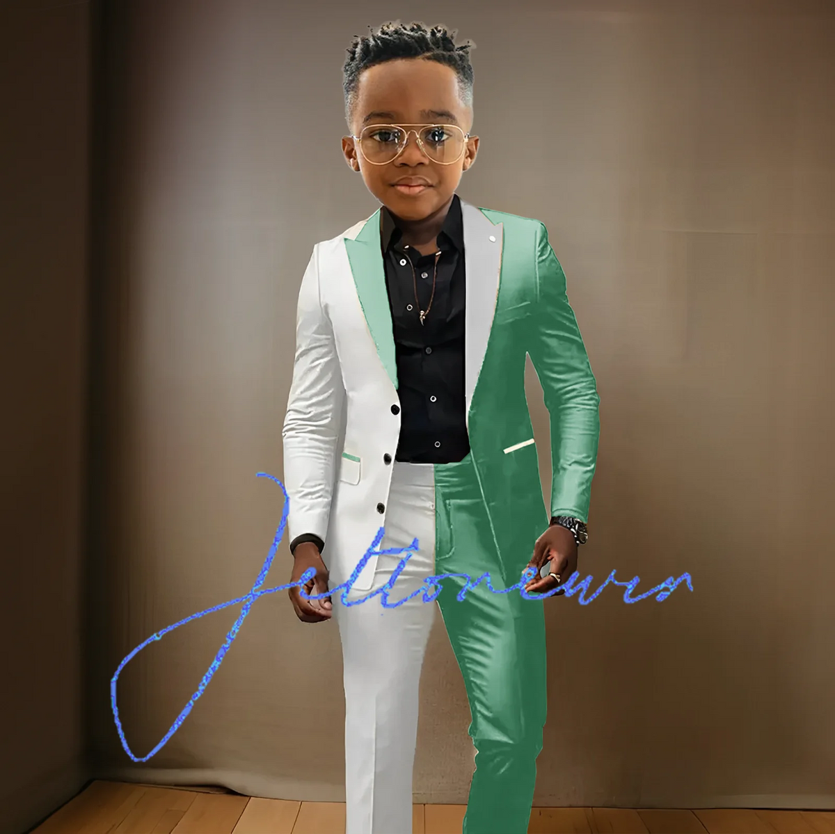 Colorblock Boys Suit 2 Piece Set Fashion Design Wedding Tuxedo for Kids Custom Clothes 2-16 Years Old Outfit