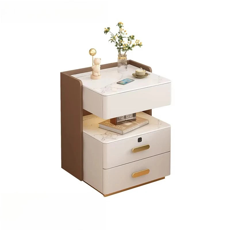 USB-C Hub Bluetooth Speaker Smart Nightstands Modern Design Multi-Functional LED Light Wireless Charging  for Bedroom