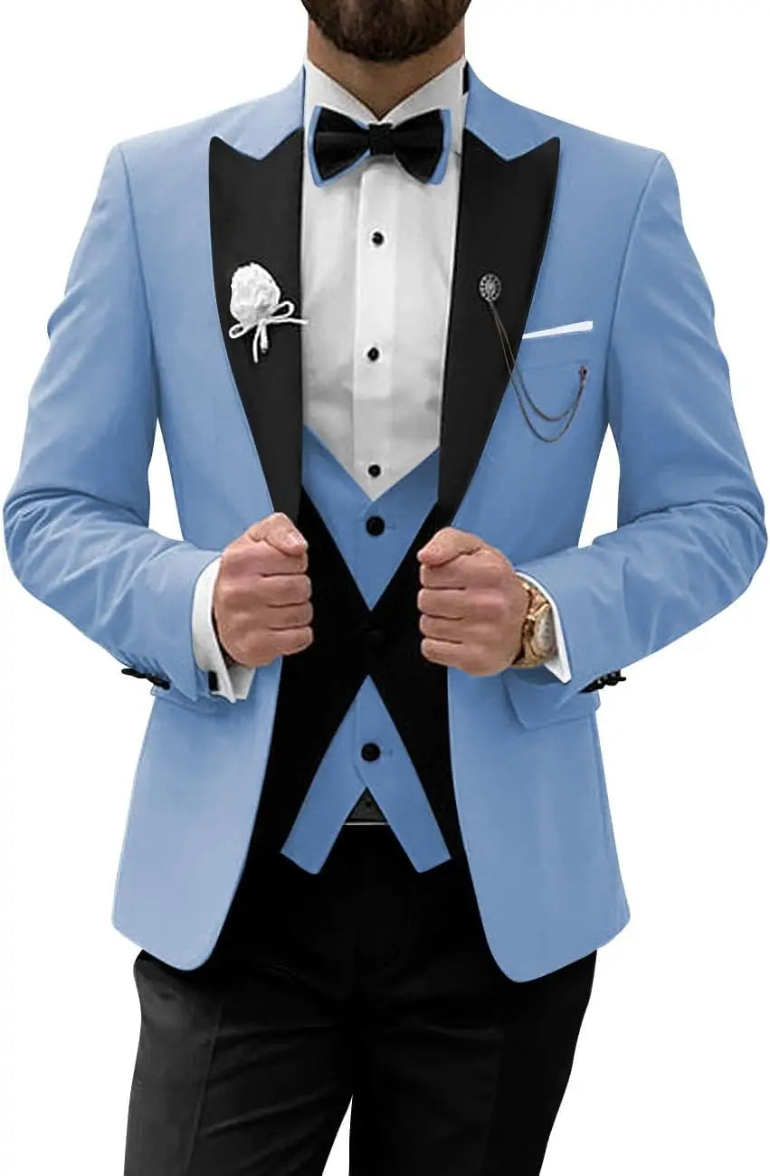 Men's Tuxedo Suit 3 Piece Suits for Men Slim Fit Wedding Prom Tuxedo for Men Formal Business Suit