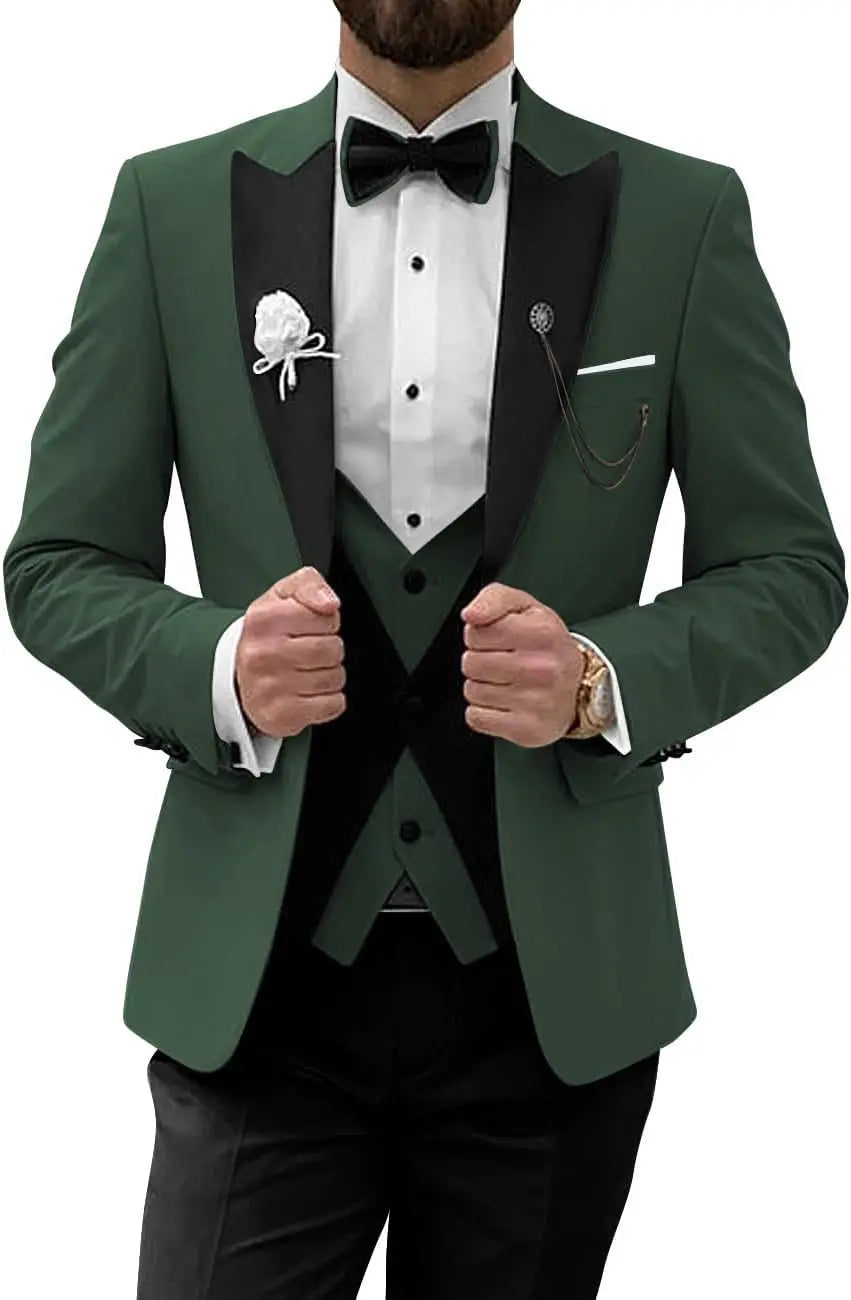 Men's Tuxedo Suit 3 Piece Suits for Men Slim Fit Wedding Prom Tuxedo for Men Formal Business Suit