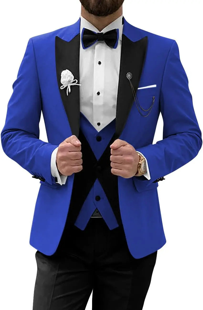 Men's Tuxedo Suit 3 Piece Suits for Men Slim Fit Wedding Prom Tuxedo for Men Formal Business Suit