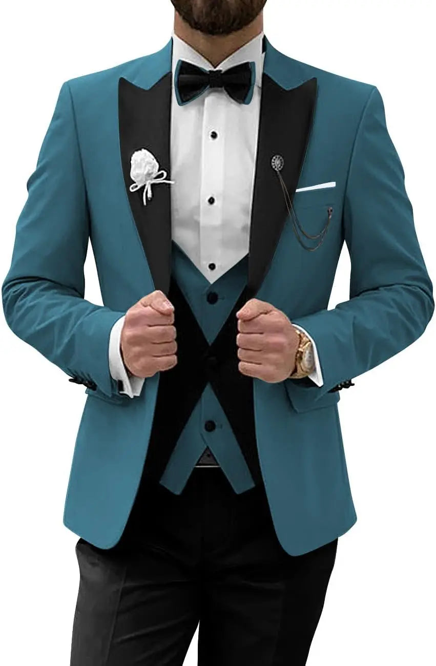 Men's Tuxedo Suit 3 Piece Suits for Men Slim Fit Wedding Prom Tuxedo for Men Formal Business Suit