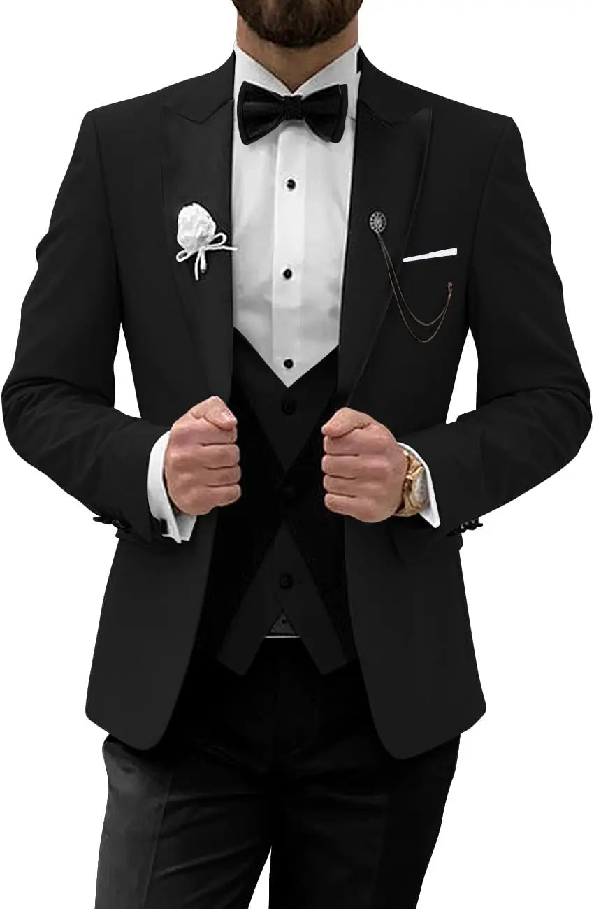 Men's Tuxedo Suit 3 Piece Suits for Men Slim Fit Wedding Prom Tuxedo for Men Formal Business Suit